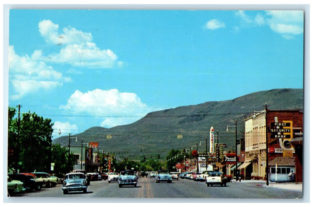 1964 Main Street Looking North Mountain Shops Cars Heber City Utah UT Postcard