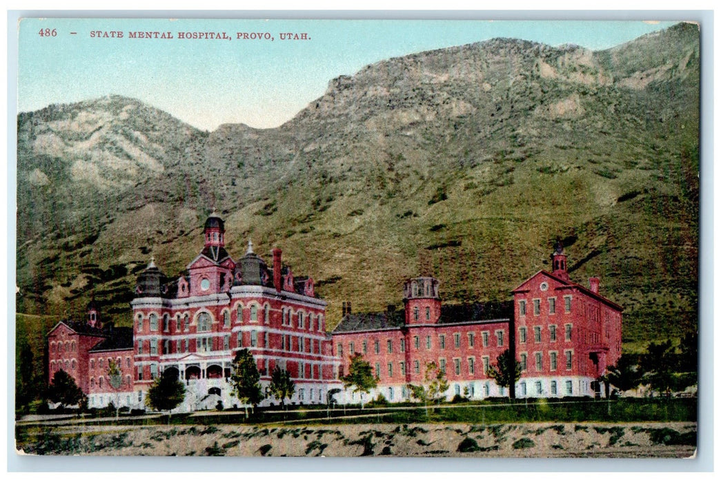 c1910s State Mental Hospital Exterior Scene Provo Utah UT Unposted Tree Postcard