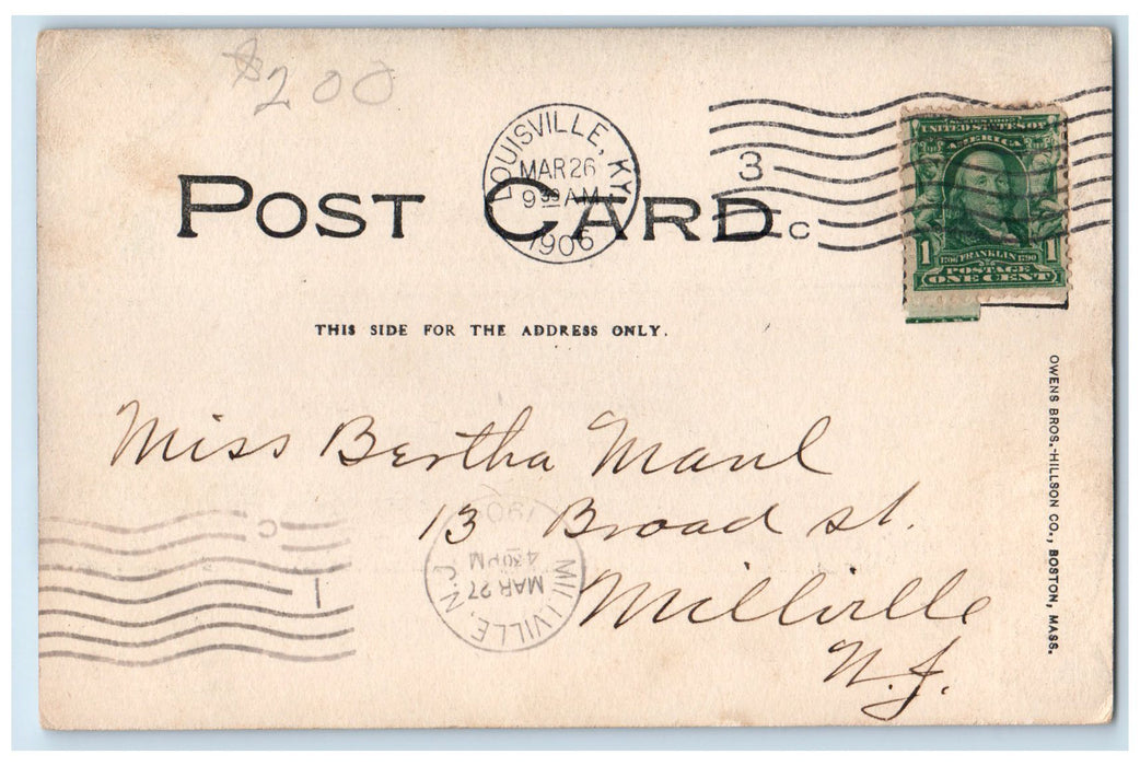 1906 Large Letter Greetings From Louisville Kentucky KY Posted Moon Postcard