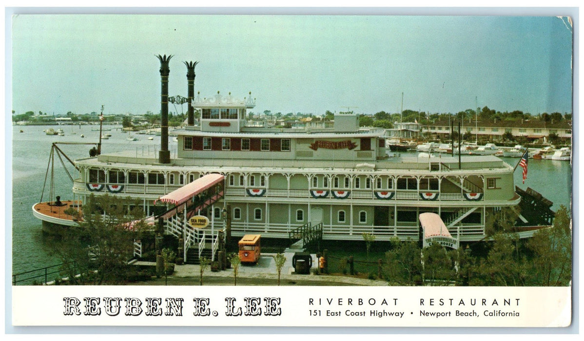 c1960's Reuben E. Lee  Riverboat Restaurant Newport Beach California CA Postcard