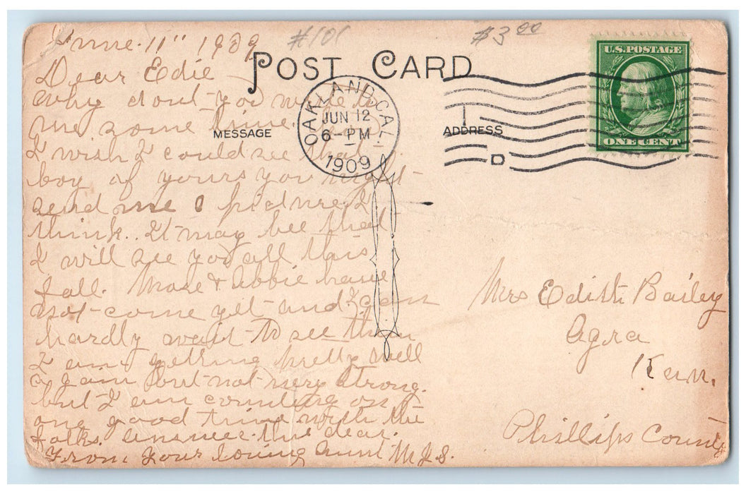 1909 Taft And Pennoyer Importers Of Dry Goods Oakland California CA Postcard