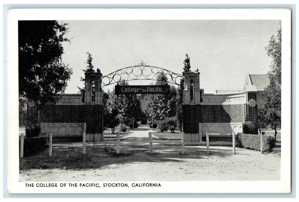 c1960's The College Of The Pacific Entrance Arch Stockton California CA Postcard