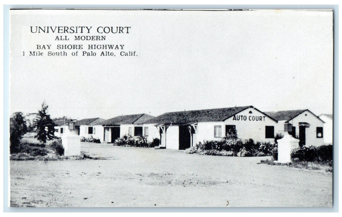 c1910 University Court All Modern View South Of Palo Alto California CA Postcard