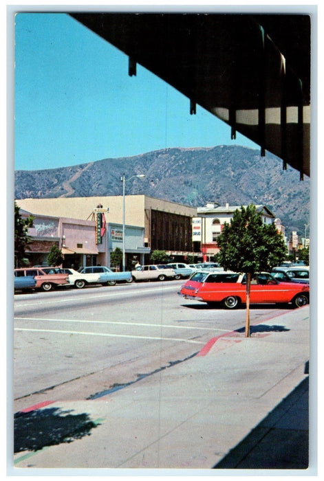 c1950's Pride Of The Foothills Business & Shopping Area Glendora CA Postcard