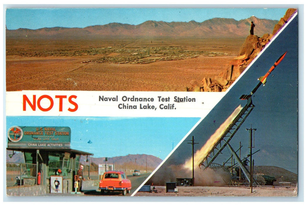 1963 NOTS Naval Ordnance Test Station Guard Multiple View China Lake CA Postcard