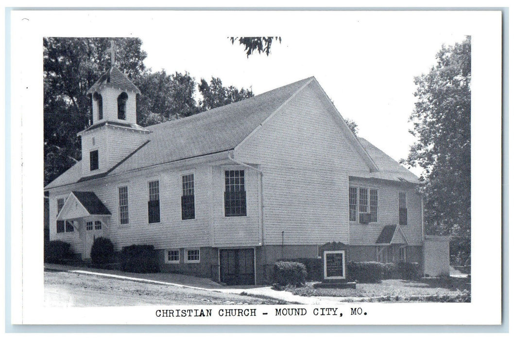 c1920's Christian Church Building Tower Plaque Mound City Missouri MO Postcard