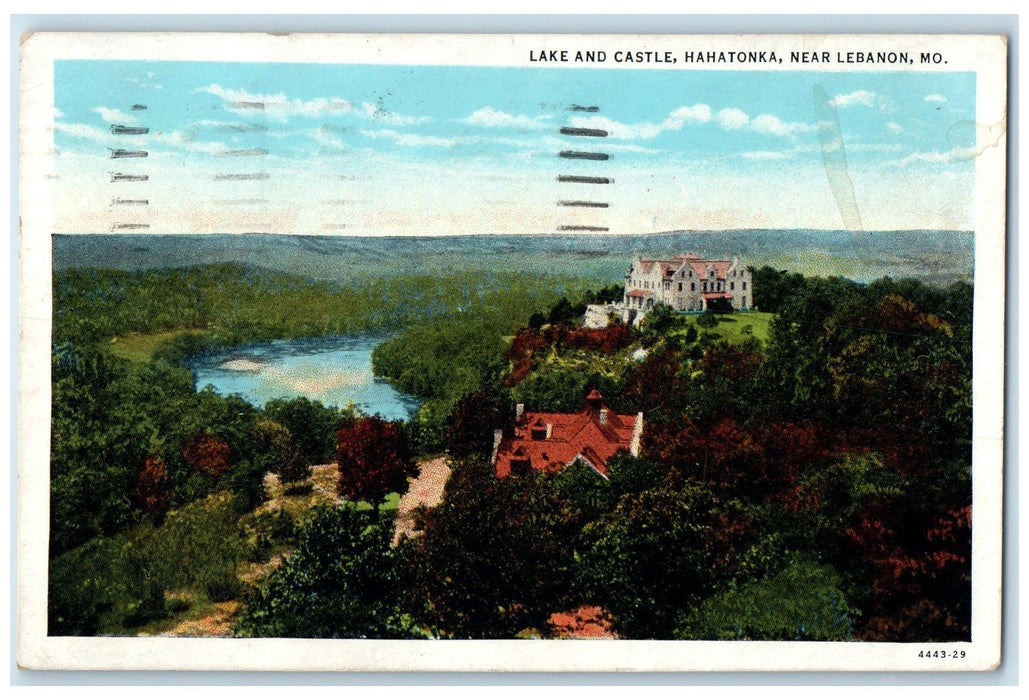 1937 Lake & Castle Hahatonka Grove Road View Lebanon Missouri MO Posted Postcard