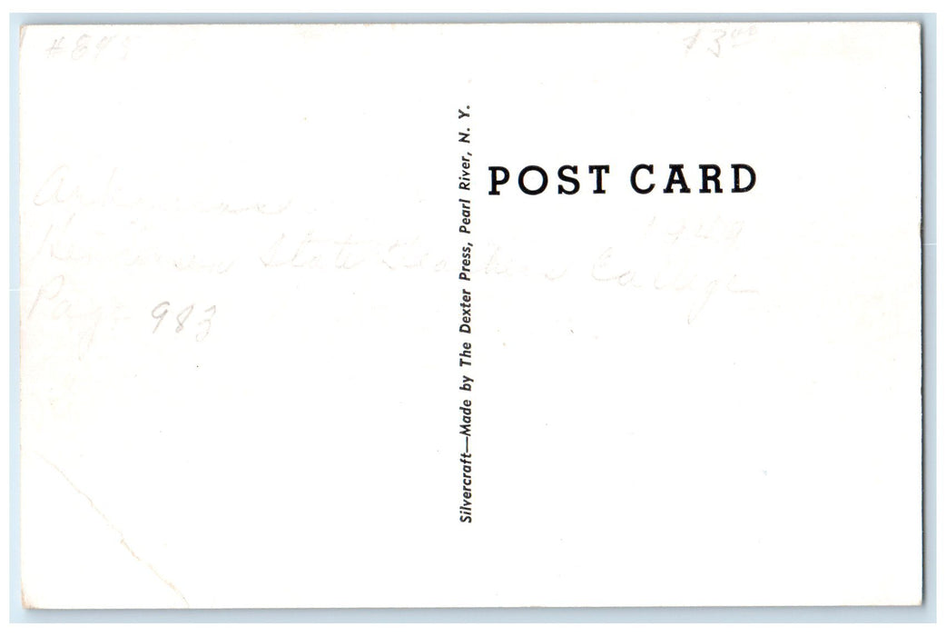 c1940's Administration Bldg. Henderson State College Arkadelphia AR Postcard