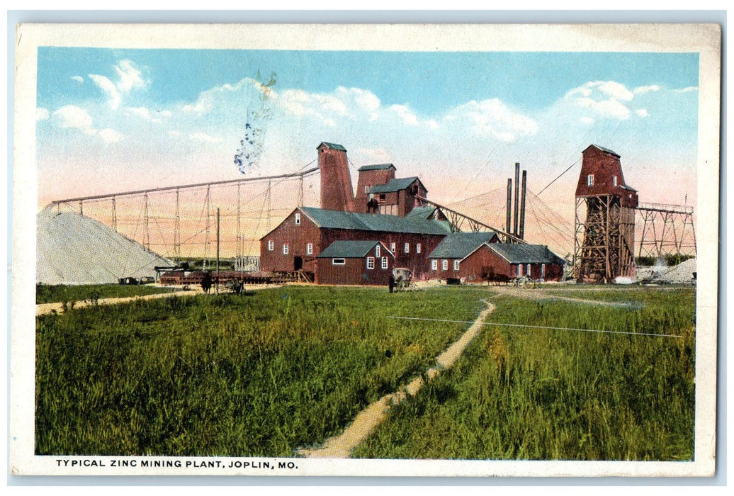 c1920's Typical Zinc Mining Plant House Joplin Missouri MO Unposted Postcard