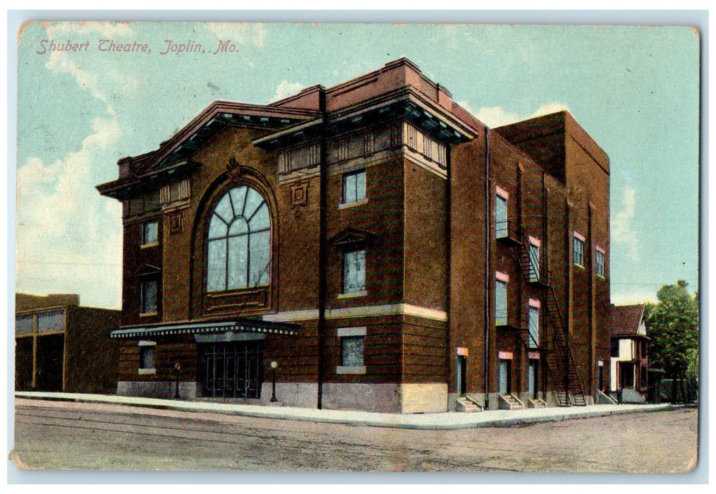 c1910's Shubert Theater Building Dirt Road Joplin Missouri MO Unposted Postcard