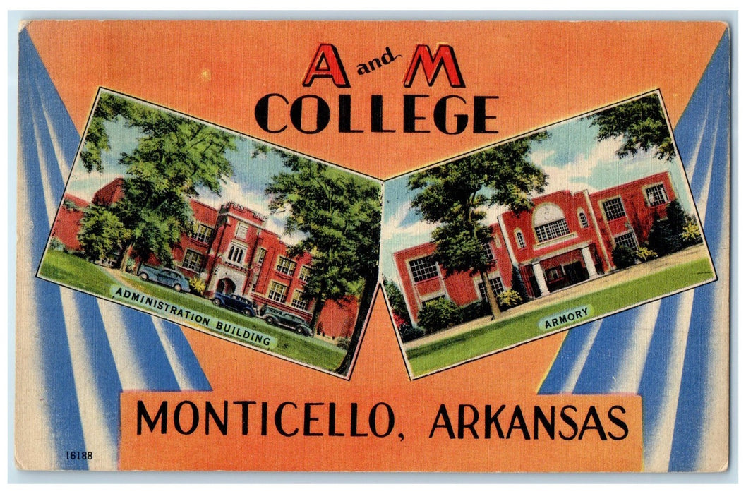 c1940's A And M College Buildings Scene Monticello Arkansas AR Unposted Postcard