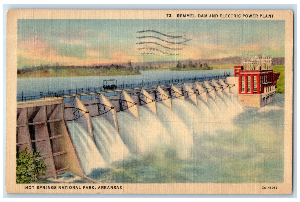1940 Remmel Dam And Electric Power Plant Hot Springs National Park AR Postcard