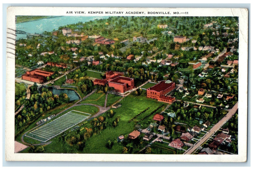 1939 Air View Kemper Military Academy Campus Boonville Missouri MO Postcard