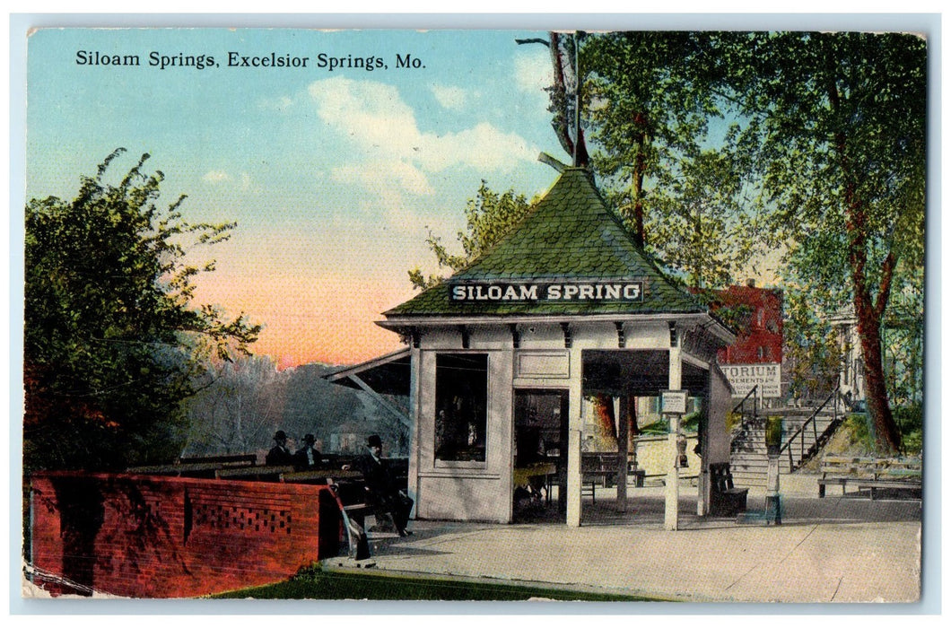 1914 Siloam Springs Mineral Water Excelsior Springs Missouri MO Posted Postcard