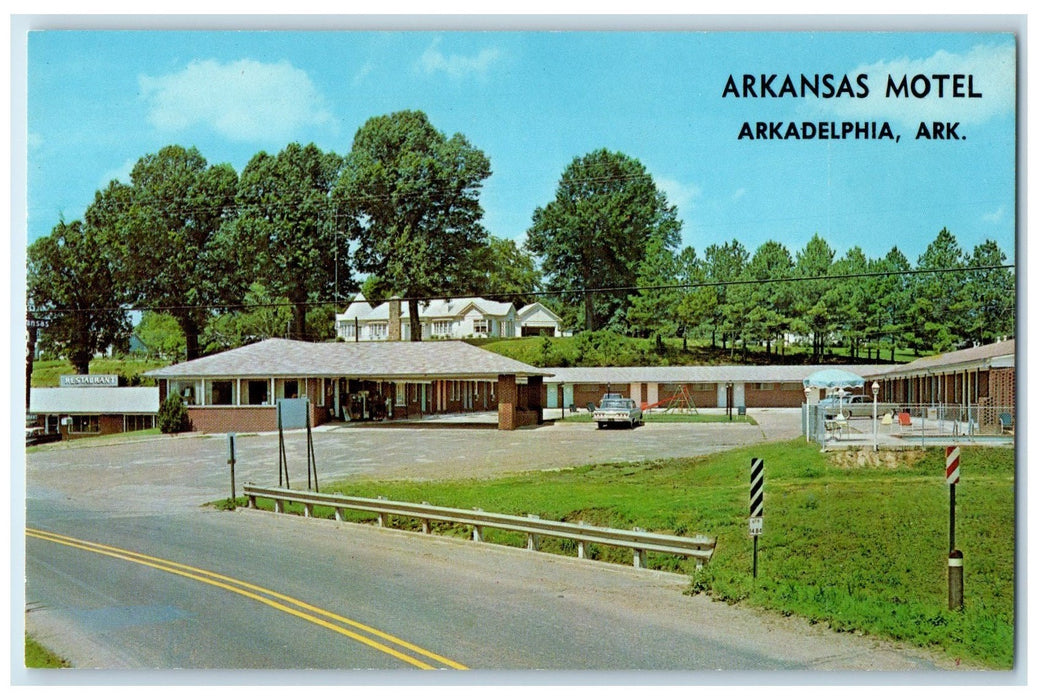 c1960s Arkansas Motel Exterior Roadside Arkadelphia Arkansas AR Cars Postcard