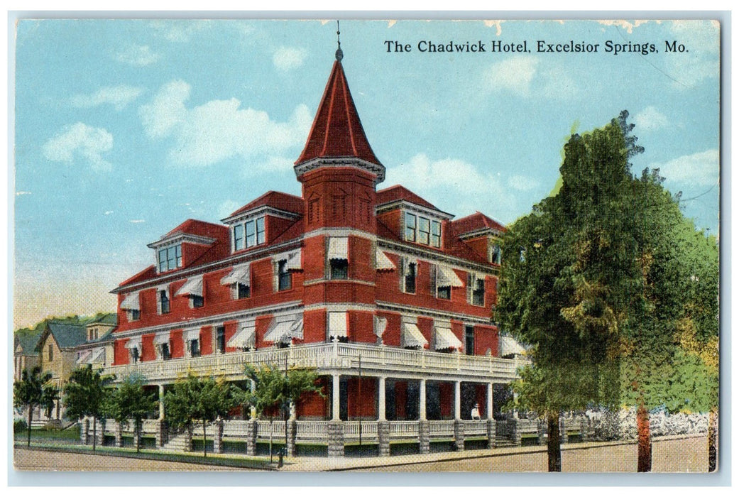 c1950 Chadwick Hotel Building Restaurant Excelsior Springs Missouri MO Postcard