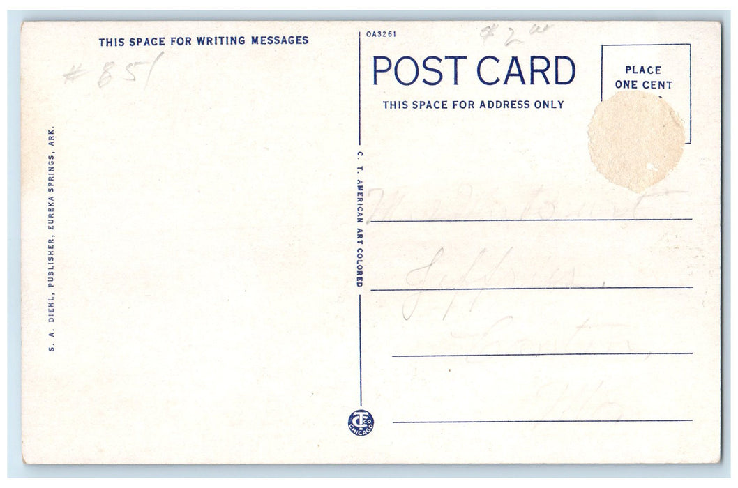 c1940's Water Falls At Camp Revilo Eureka Springs Arkansas AR Unposted  Postcard
