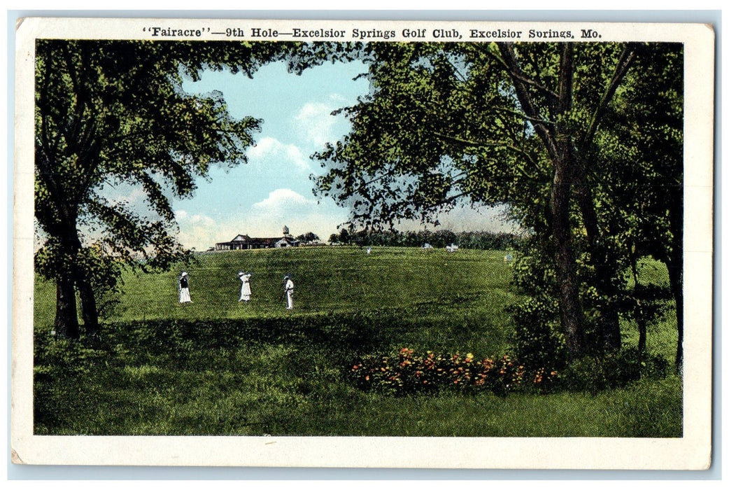 c1920's Fairacre 9th Hole View Excelsior Springs Golf Club Missouri MO Postcard