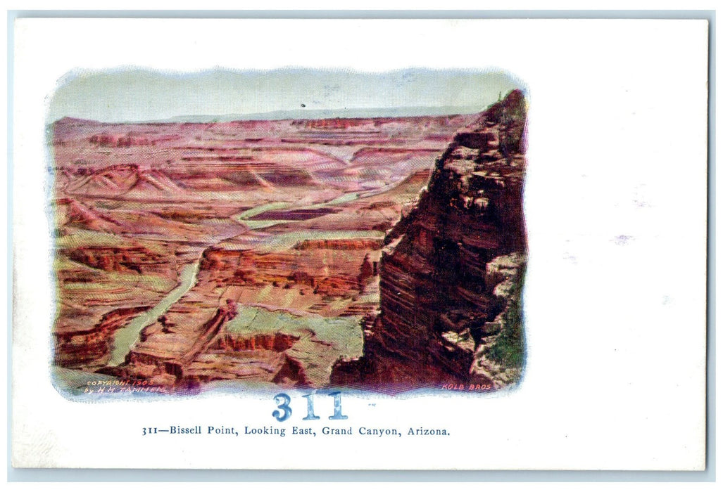 c1905's Scenic View Bissell Point Looking East Grand Canyon AZ Embossed Postcard