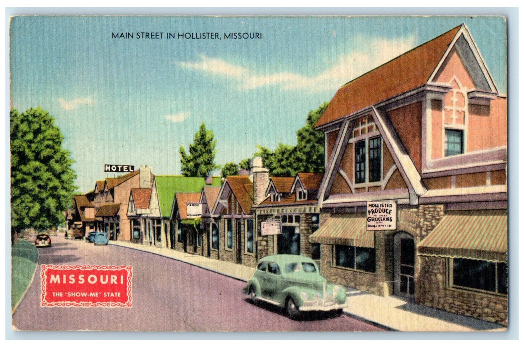 1964 Main Street The Show Me State Downtown In Hollister Missouri MO Postcard