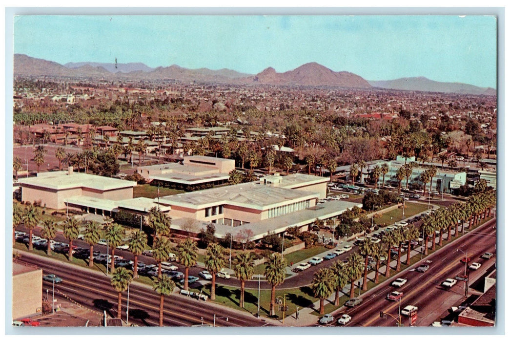 1967 Beautiful Palm-Encircled Civic Center Phoenix Arizona AZ Posted Postcard