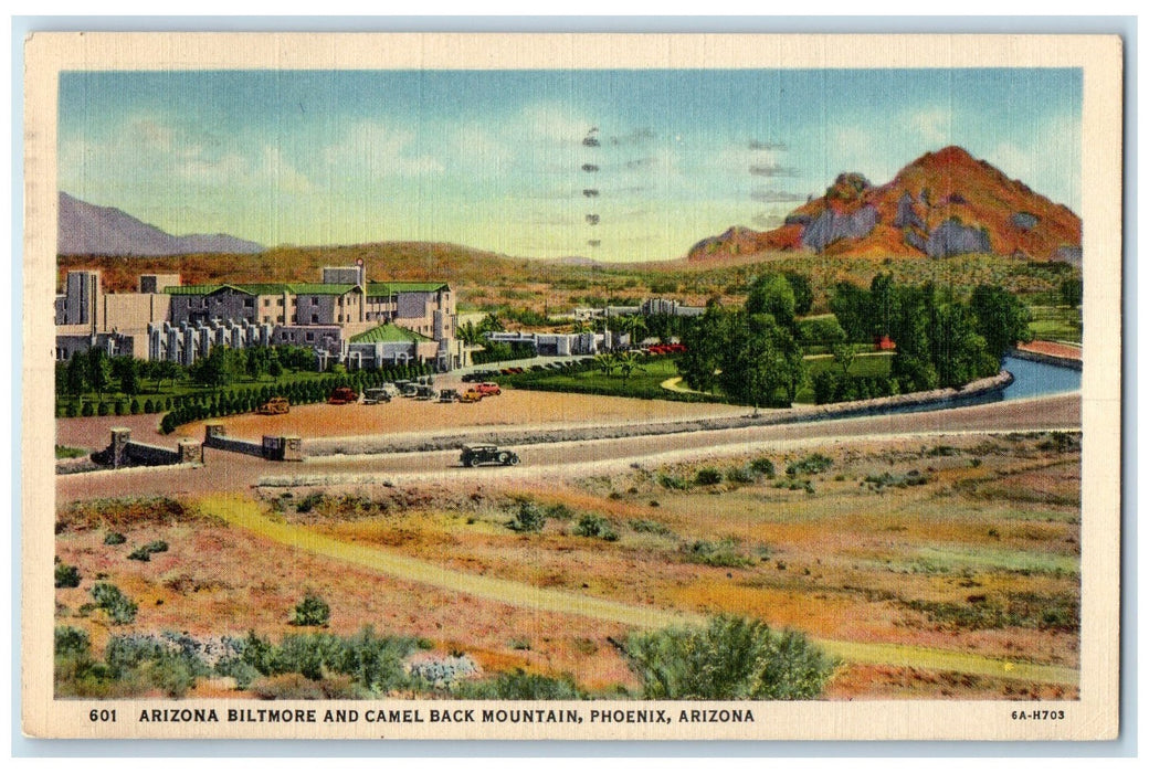 1938 Arizona Biltmore And Camel Back Mountain Phoenix Arizona AZ Posted Postcard