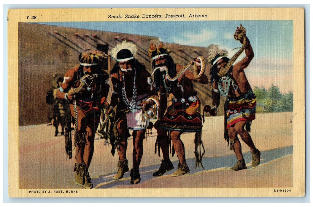 1954 Smoki Snake Dancers Tribal Ceremonial Prescott Arizona AZ Posted Postcard