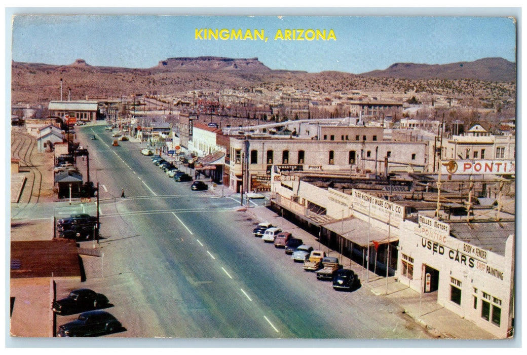 1960 Modern And Friendly City Cars Scene Kingman Arizona AZ Unposted Postcard