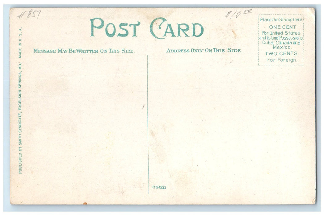 c1950's Salt Sulphur Bath House Dog On Entry View Excelsior Springs MO Postcard