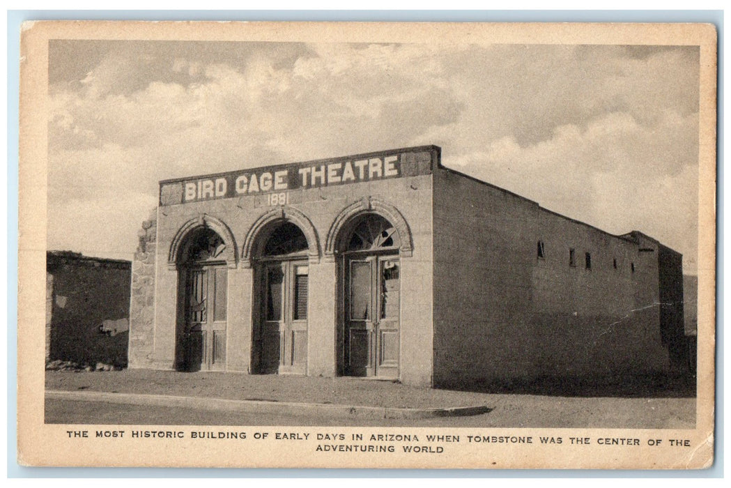 c1940's Bird Cage Theatre 1891 Exterior Tombstone Arizona AZ Unposted Postcard