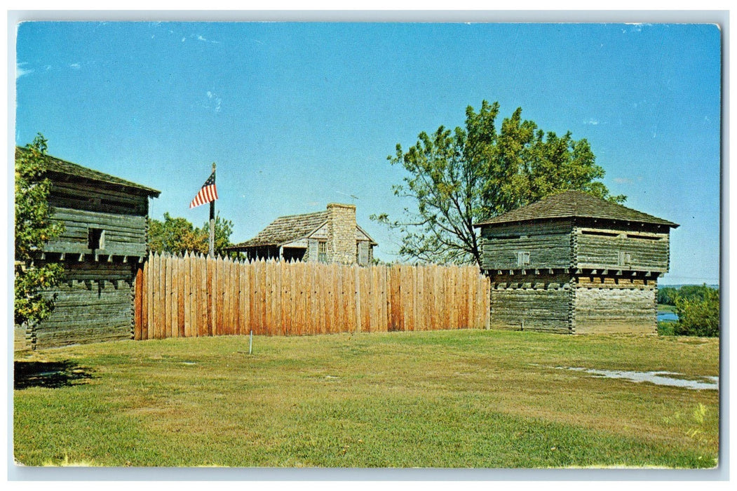 c1950's Fort Osage Fur Trading Post & Fort Sibley Missouri MO Unposted Postcard