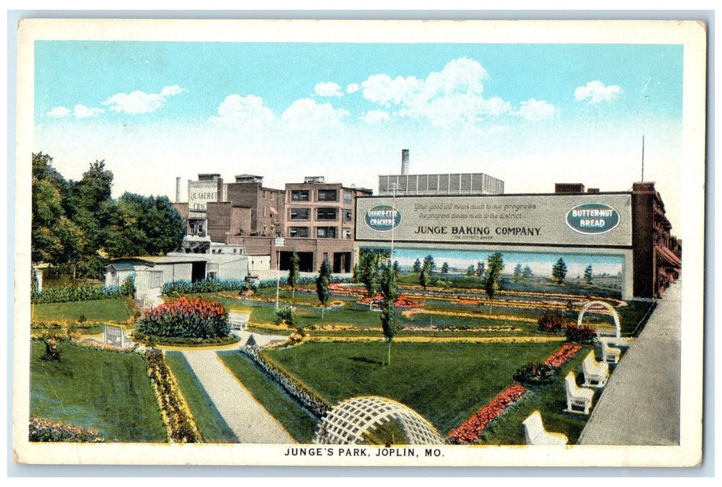 c1920's Junge's Park Flowers Beads Landscaping View Joplin Missouri MO Postcard