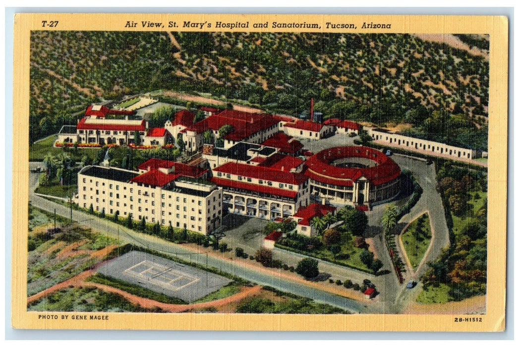 c1940's Air View St. Mary's Hospital And Sanatorium Tucson Arizona AZ Postcard