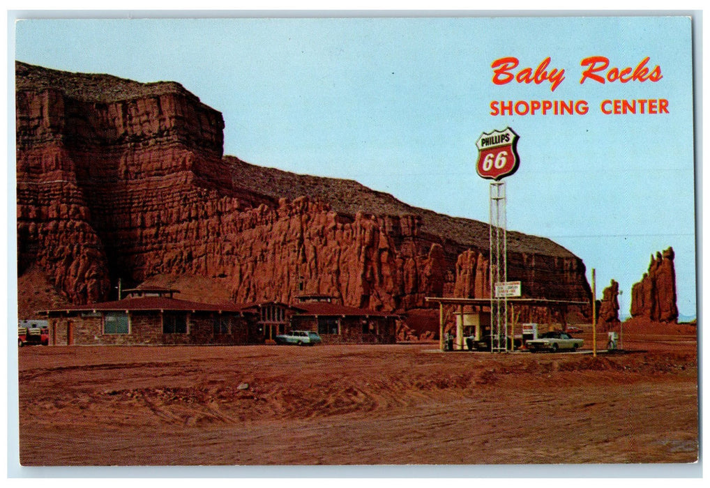 c1960s Baby Rocks Shopping Center Scene Navajo Trail Kayenta Arizona AZ Postcard
