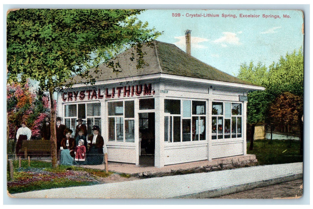 1909 Crystal Lithium Spring Roadside View Excelsior Springs Missouri MO Postcard