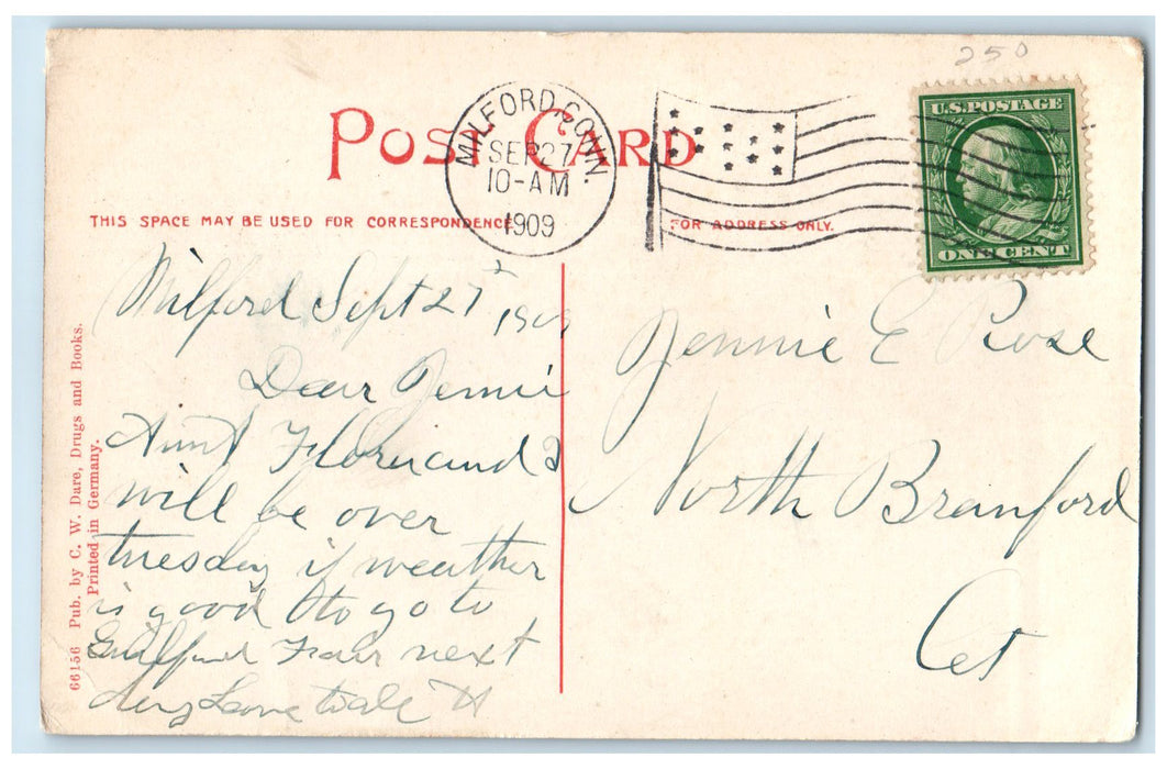 1909 Entrance To Port Jefferson & Echo Long Island New York NY Posted Postcard