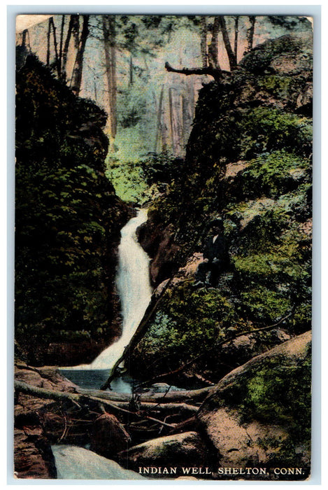1913 Indian Well Falls River Forest View Shelton Connecticut CT Posted Postcard