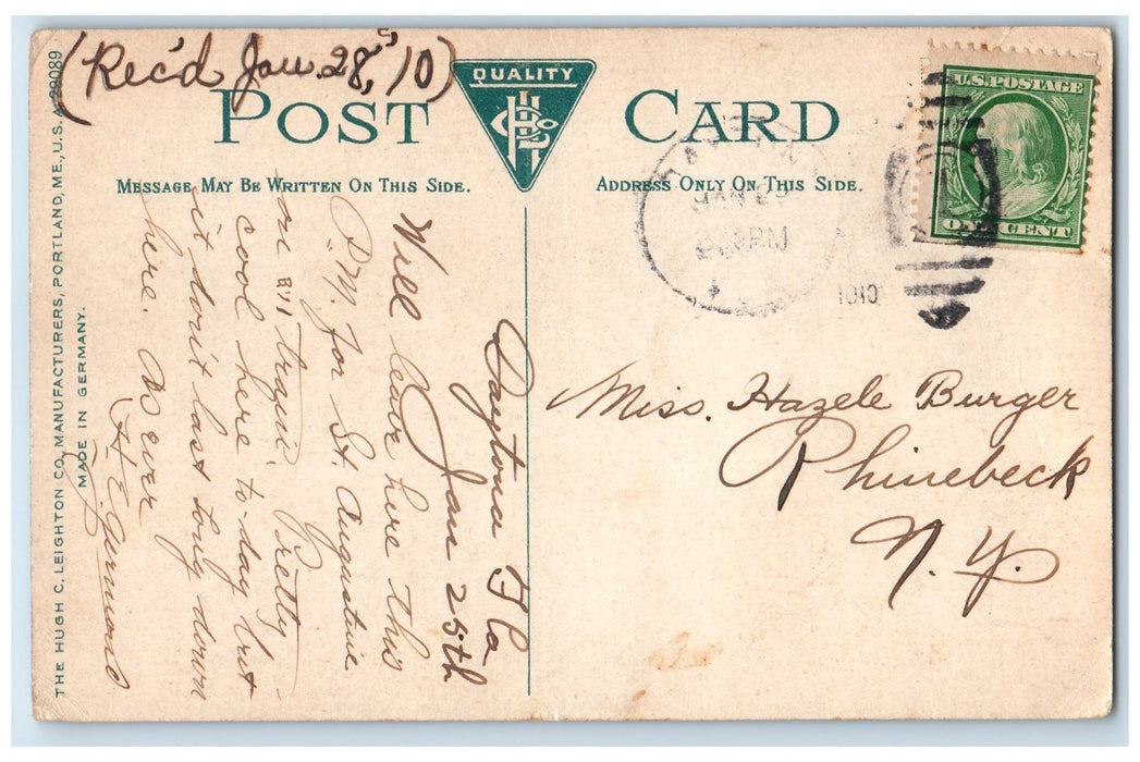 1910 Boat Docks And Boats View From Holland West Palm Beach Florida FL Postcard