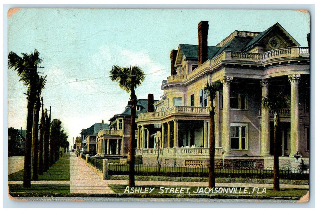 1908 Ashley Street Residences House Exterior Jacksonville Florida FL Postcard