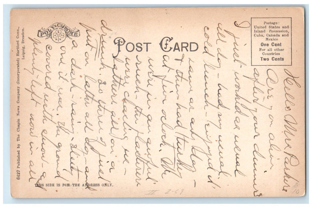 c1920 Hartford Club Private Business Club Roadside Building Hartford CT Postcard