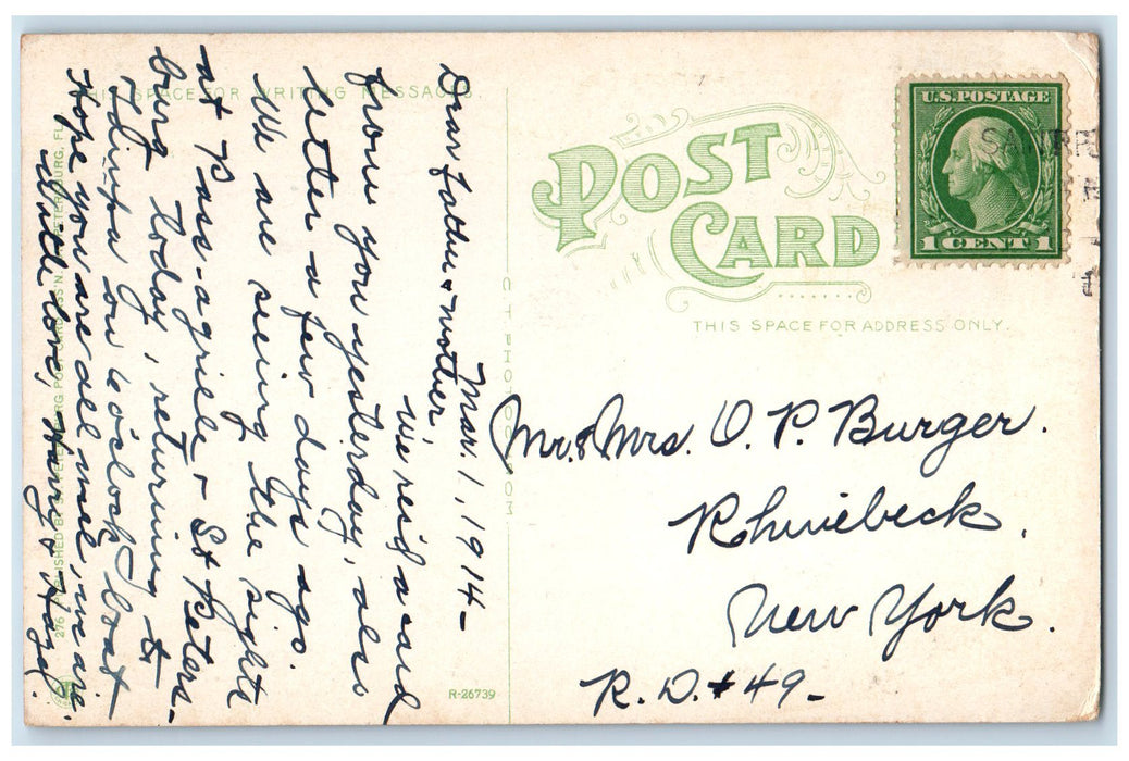 c1910's Central National Bank Exterior St. Petersburg Florida FL People Postcard