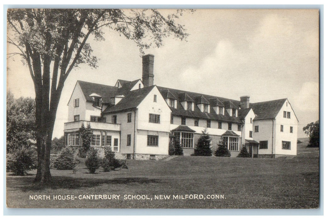 c1950's North House Canterbury School Campus New Milford Connecticut CT Postcard
