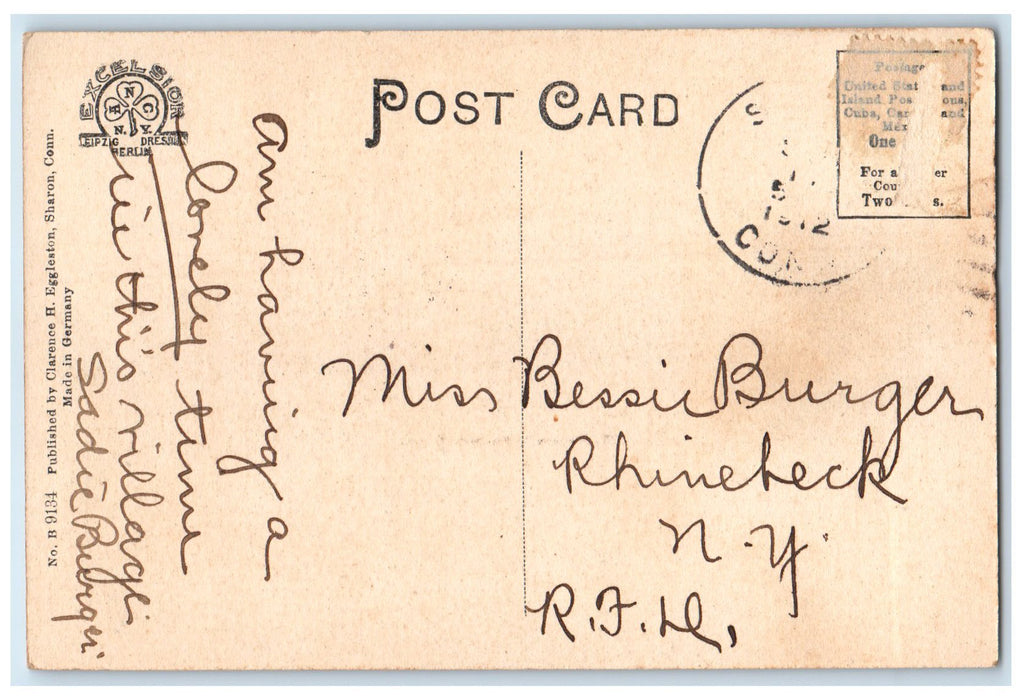 c1920's Gnadensee Lake Mountains Grove Sharon Connecticut CT Unposted Postcard