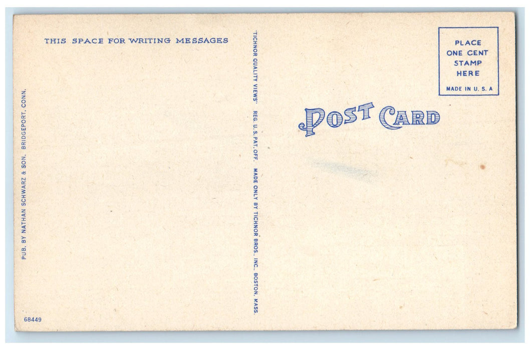 c1940's Warren Harding High School Bridgeport Connecticut CT Unposted Postcard