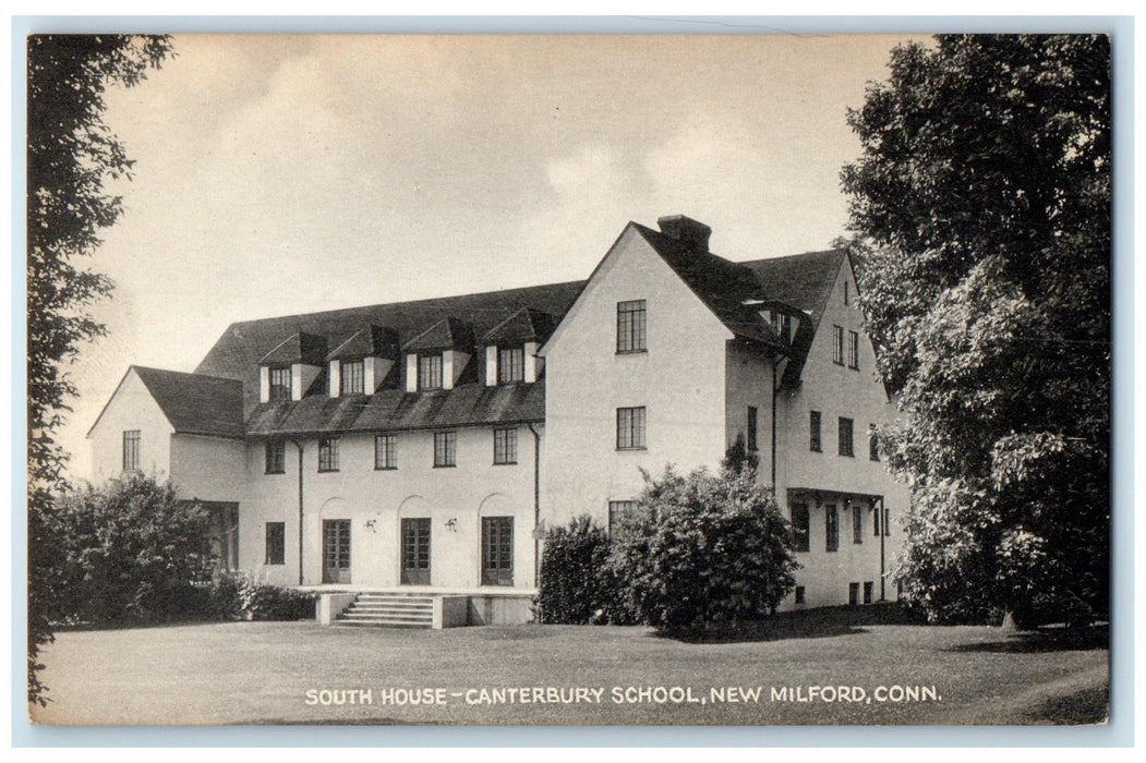 c1950's South House Canterbury School Campus New Milford Connecticut CT Postcard