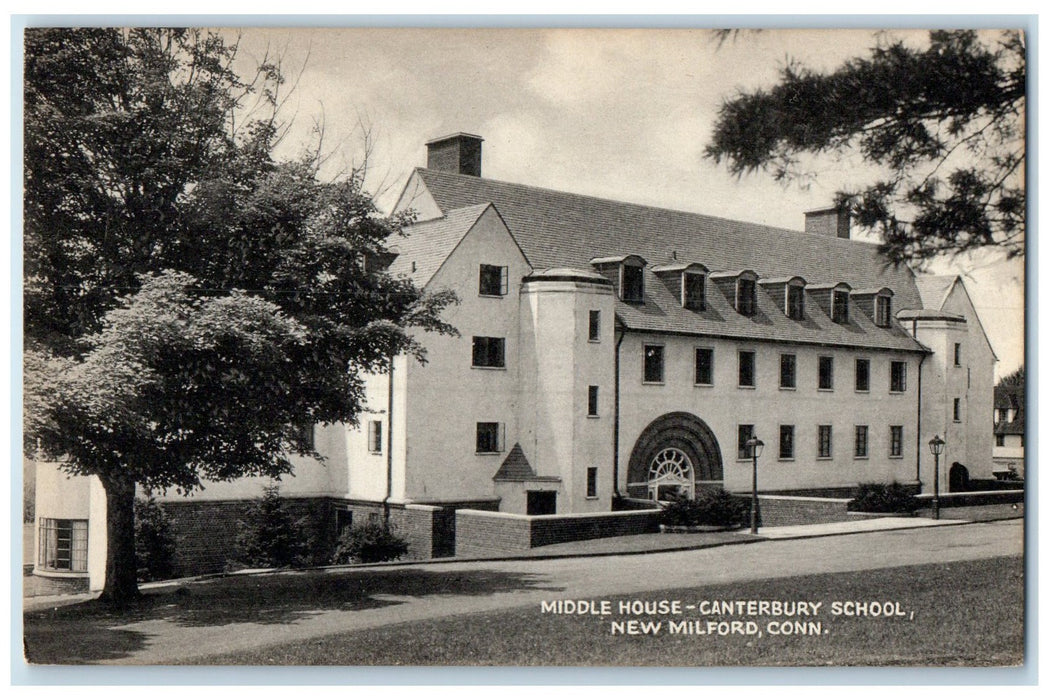 c1950 Middle House Canterbury School Campus New Milford Connecticut CT Postcard