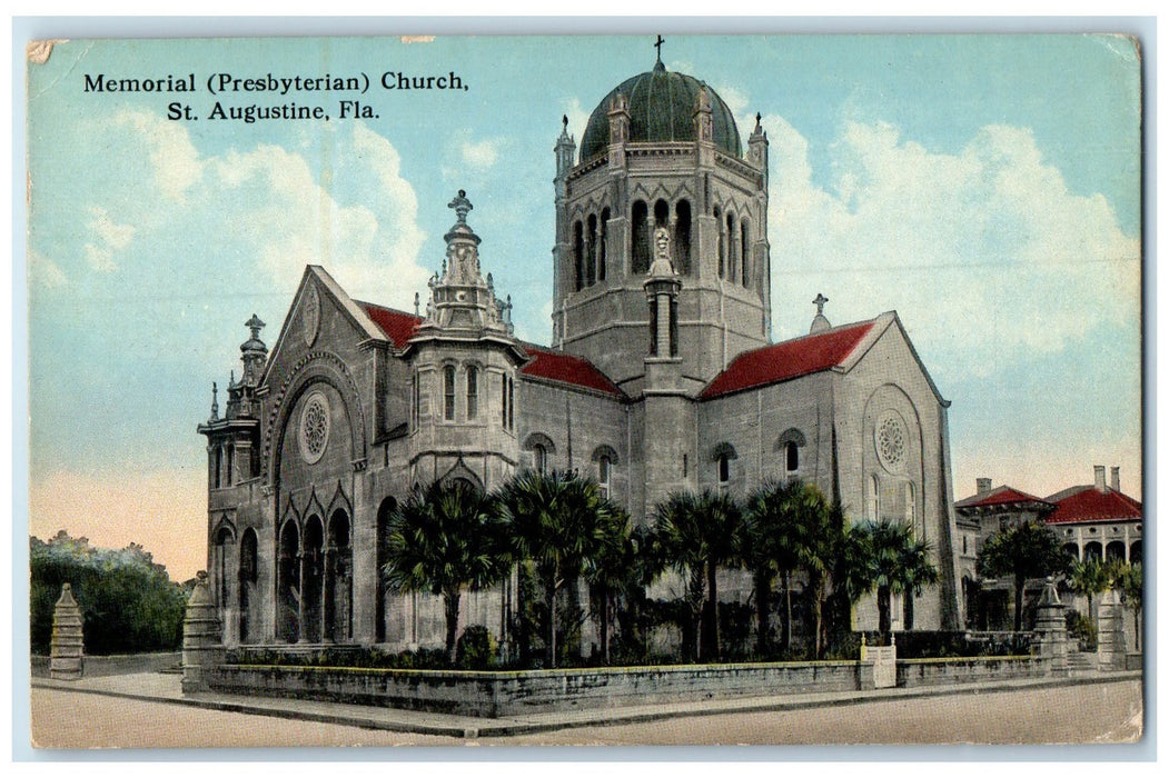 1914 Memorial Presbyterian Church Exterior St. Augustine Florida FL Postcard