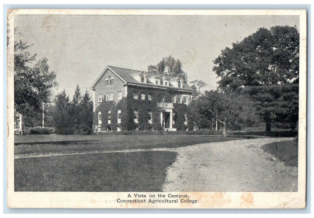 c1920 Vista On The Campus Agricultural College Connecticut CT Unposted Postcard