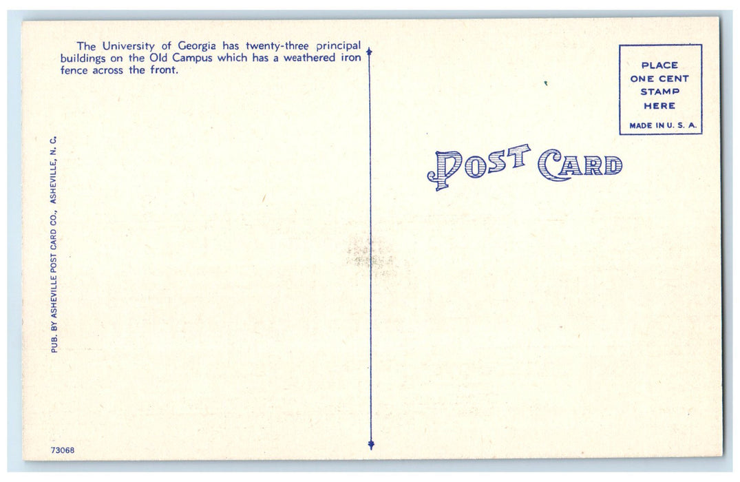 c1940s Boy's Dormitory University Of Georgia Athena Georgia GA Unposted Postcard