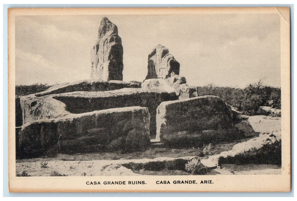 c1920 Casa Grande Ruins Rock Formation Casa Grande Arizona AZ Unposted Postcard